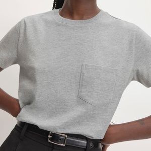 Everlane Organic Cotton Box-Cut Tee Heather Grey Sz S